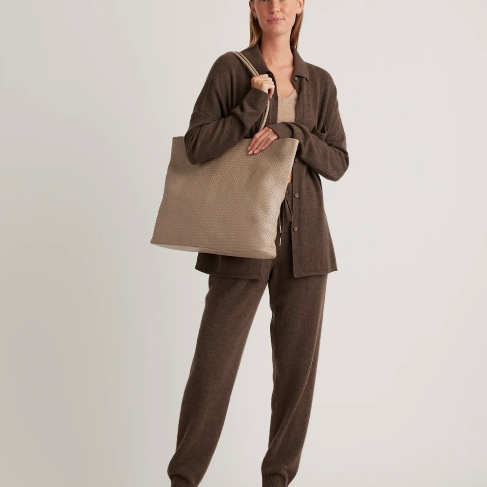 Quince Braided Tote in Taupe - Picture 4 of 11